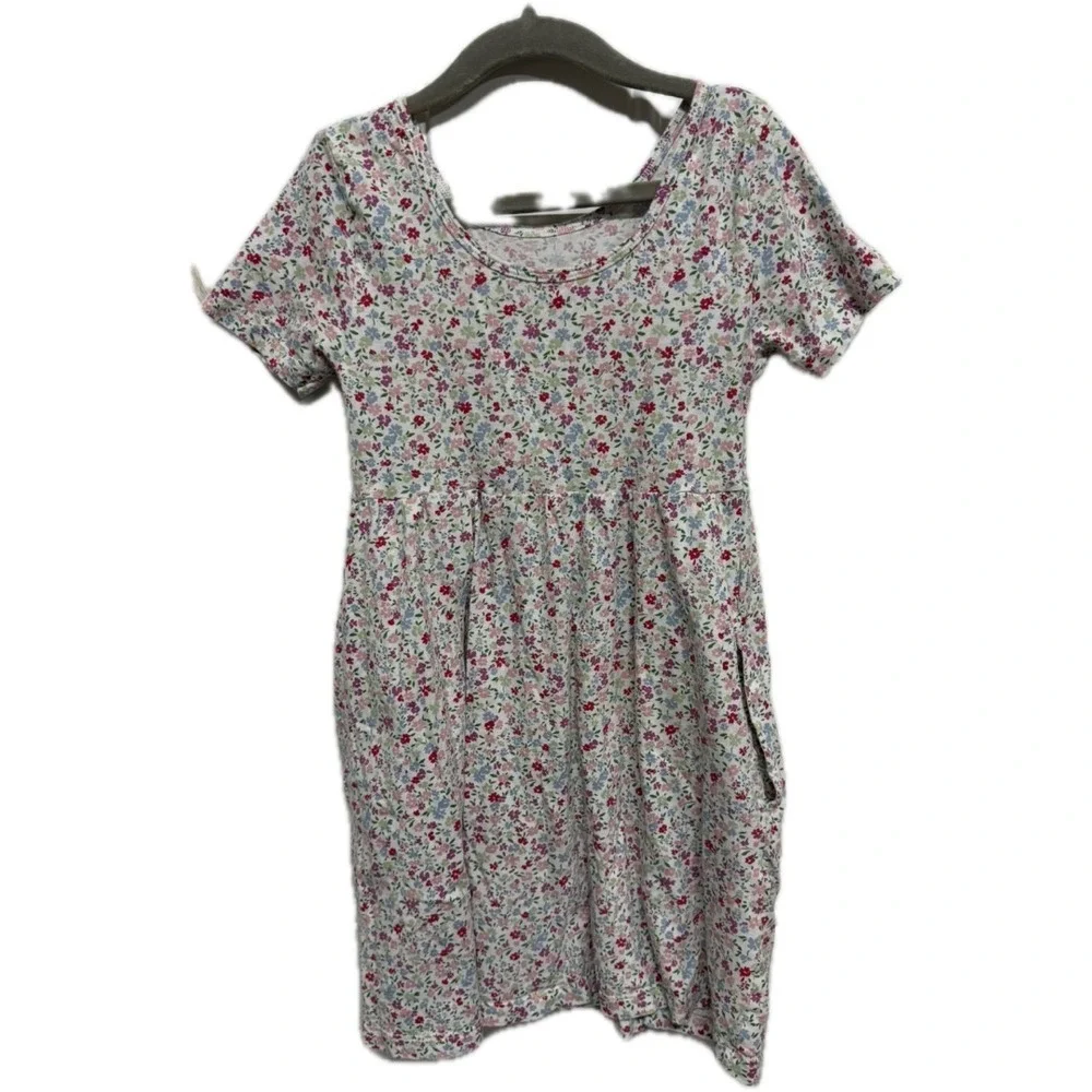 Old Navy Girls Floral Short Sleeve Dress Small 6-7 Cottagecore Spring